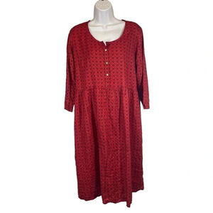 Anouk Indian block print dress red viscose women’s XL